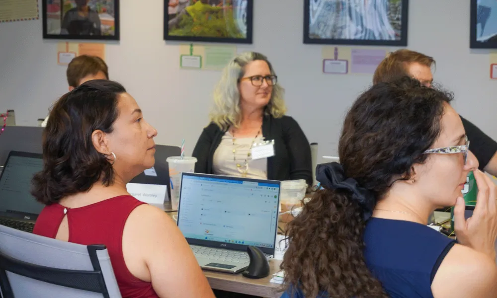 Faculty attending the Asset Based Teaching workshop led by Brian Heisterkamp