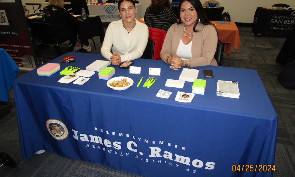 Representatives of James C. Ramos's booth at the April 2024 Career Fair