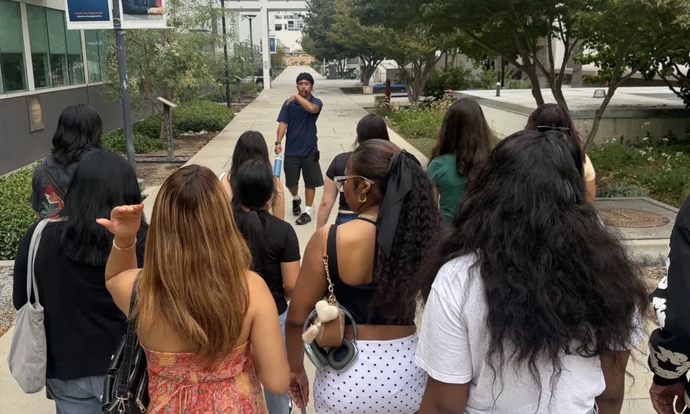 Students from Colton, Rialto, and San Bernardino school district participating in a college tour. 
