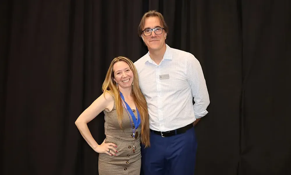 Lady Caterine Guillen (left) with Jordi Solsona-Puig, bilingual coordinator and assistant professor of education