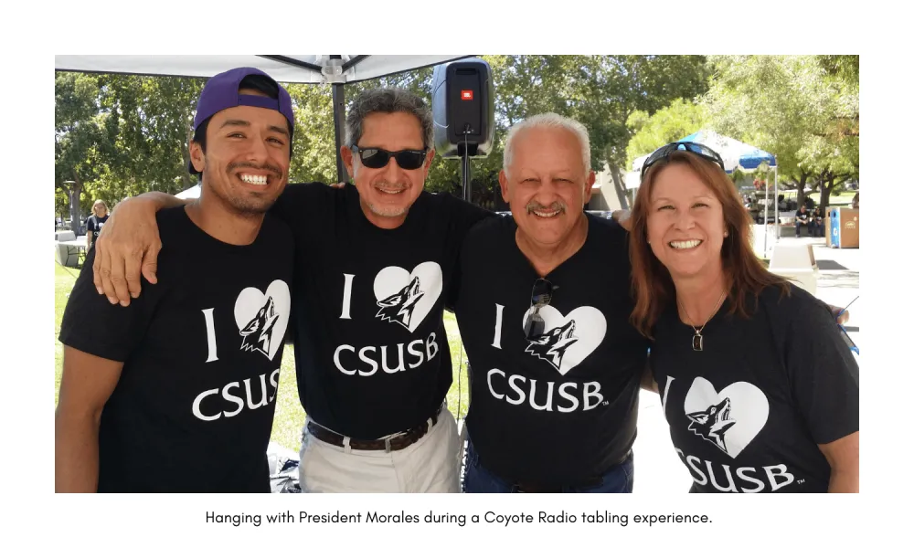 Coyote Radio & Advertising Team with President Morales