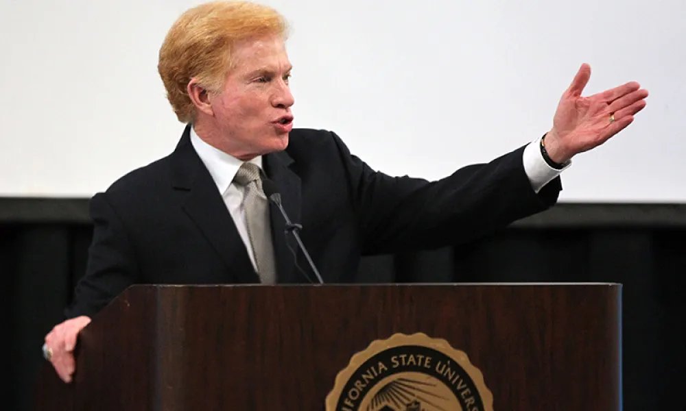 man at podium