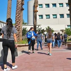 image of students in line for Coyote Advising One Stop