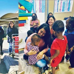 With funds donated by CSUSB President Tomás D. Morales, faculty and staff of the university’s Department of Psychology, students and the community, the delegation of students was able to purchase $2,000 worth of diapers, wipes and space heaters.