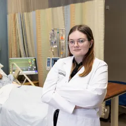 Illustration of MSPA students in a lab setting.