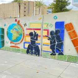 The “Eternal Learning” mural located at the James R. Watson and Judy Rodriguez Watson College of Education at Cal State San Bernardino. The university will host the annual Celebration of Teaching on March 21.