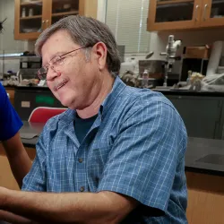 Kerry Cato, right, professor of geological sciences. 