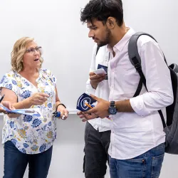 A highlight of the iCoyote 101 International Student Orientation was the resource fair, where students connected with representatives from campus departments and learned about services available to them at CSUSB.