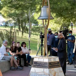 CSUSB’s College of Natural Sciences will host the annual Day of Remembrance on Tuesday, Dec. 2, from 3-5 p.m. in the Peace Garden to honor the 14 lives lost during the 2015 mass shooting at the Inland Regional Center in San Bernardino, including five Cal State San Bernardino alumni. 