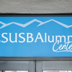 Sign at the Alumni Center.