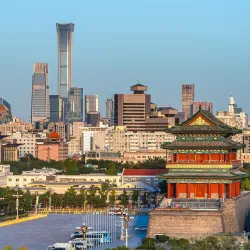 View of the Central Business District Skyline in Qianmen, Beijing, China