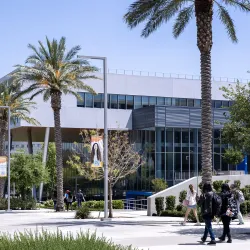 Coyote Walk, looking toward the Santos Manuel Student Union North..