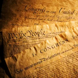 Declaration of Independence, Constitution and Bill of Rights, three of the most important documents in the history of the United States of America