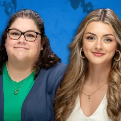 Jessica Mary Fanene, Outstanding Graduate Student (left), and Lauren Pitman, Outstanding Undergraduate Student