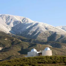 Snow-capped foothills and the Murillo Family Observatory