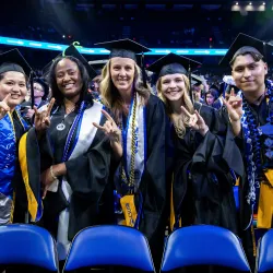 Graduates of Cal State San Bernardino’s College of Natural Science celebrate at the spring 2025 commencement ceremony