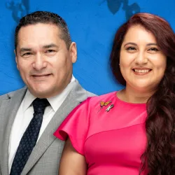 Marvin Espinoza (left) is the Outstanding Doctoral Student and Marilyn Monroy is the Outstanding Graduate Student.