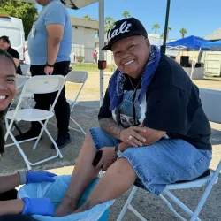 CSUSB Palm Desert Campus nursing student assists client in the Coachella Valley