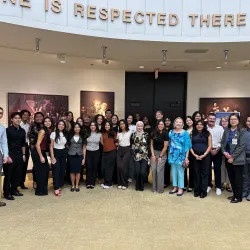 CSUSB Palm Desert Campus nursing students and faculty at the 2nd Nursing Research and Evidence-Based Practice Symposium at Eisenhower Health.