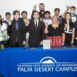 Gerald R. Ford Presidential Fellows gather for a group photo at the CSUSB Palm Desert Campus on Aug. 13.