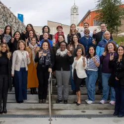 Participants in the CSUSB Leadership Academy pose as a group. 