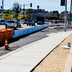University Parkway looking south to the Interstate 215 interchange.