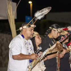 Singers at the 2024 California Native American Day celebration at Cal State San Bernardino.