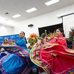 Dancers during the opening procession at LEAD Summit XV, “15ñera for Justice: Divina Juventud: From Innocence to Resistance,” held at Cal State San Bernardino on Oct. 16.