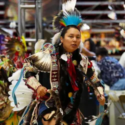 Dancers at a past Pow Wow at Cal State San Bernardino. 