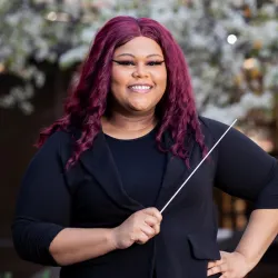 Deja Chandler, the first music student to pursue CSUSB’s new conducting performance major