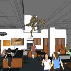 An artist’s rendering of one of the two new biology teaching labs and renovated graduate research facilities at CSUSB.