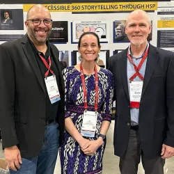 James Trotter, CSUSB assistant director of Academic Technologies & Innovation, Arianna Huhn, associate professor of anthropology, and Bradford Owen, interim associate vice president, faculty development and chief academic officer