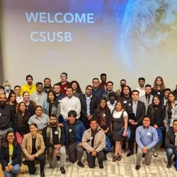 A group of CSUSB students on a tour of the ESRI campus