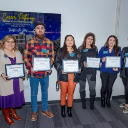 The Third Cohort of Administrative Professionals Career Pathway, from left, Elizabeth Perez, Taylor Adams, Destiny Lara Benzor, Lisa Pena, Yaquelin Aguayo and Lauren Juarez. Not pictured is Ginger Ralston.