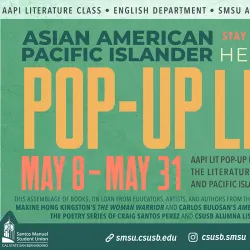 Pop-up library at Asian & Pacific Islander Center in SMSU
