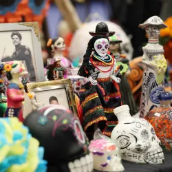 A Dia de Los Muertos display. The ALFSS Día de los Muertos event brings the campus and community together to celebrate their culture and enjoy entertainment, food and activities.