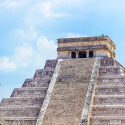 A Mesoamerican pyramid in Chichen Itza, Mexico. CSUSB will host the 2023 Spring Meeting of the Southern California Mesoamerica Network.