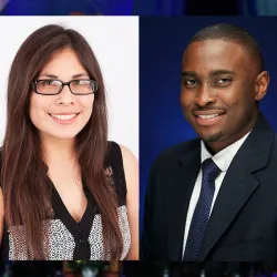 Sandra Cardenas (left) is the College of Natural Science’s 2019-20 Outstanding Graduate Student and Marvin Macharia is its 2019-20 Outstanding Undergraduate Student.