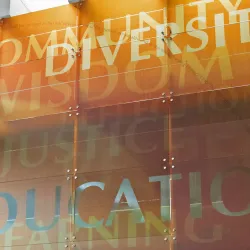 The mural in the Watson College of Education atrium.