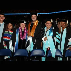 The 2019 Ed.D. in Educational Leadership graduates celebrate their doctorate degrees at Commencement.