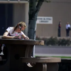 A student studying. National Student Transfer Week is Oct. 19-23.