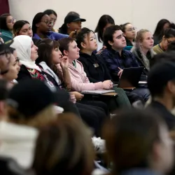 Students attending a past Center for the Study of Muslim & Arab Worlds event.