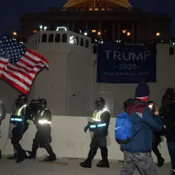 Police officers at the U.S. Capitol at the end of the Jan. 6, 2021, insurrection. Photo: Tyler Merbler/Flickr/WikiMedia Commons