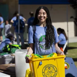 CSUSB student Camelia Baker volunteers at site in Colton