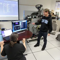 CSUSB students work in the Cybersecurity Center, which will be the site of an open house on Oct. 21.