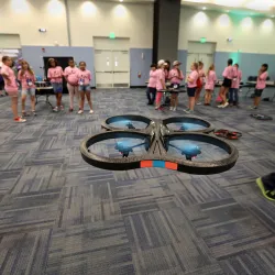 A drone flying during the 2022 GenCyber camp.