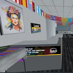 A screen capture from the virtual tour of the LatinX Cultural Center at SMSU North. 