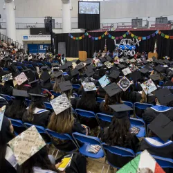 Students at the LatinX Graduation Recognition Ceremony at Coussoulis Arena in May.