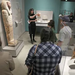 Jessica Tomkins (center) the 2019 W. Benson Harer Egyptology Scholar in Residence leads.