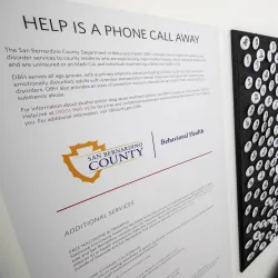 A display at the INTO LIGHT Project for the San Bernardino County Department of Behavioral Health, CSUSB Anthropology Museum.